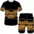 Conjunto 2 peças - camiseta e shorts masculino estampados em 3D