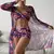 Biquini tropical de cintura alta de três peças - comprar online
