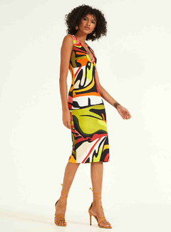 VESTIDO CANELADO ESTAMPADO TRITON