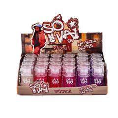 LIP GLOSS COM GLITTER SÓ VAI DE VIVAI 01 AO 06 C/24 - VIVAI (3154.1.1)