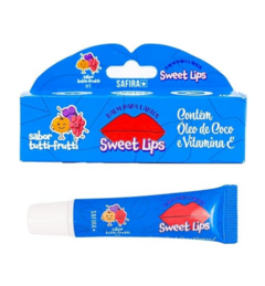 BALM LÁBIAL SABOR TUTTI-FRUTTI SWEET LIPS C/06 - SAFIRA