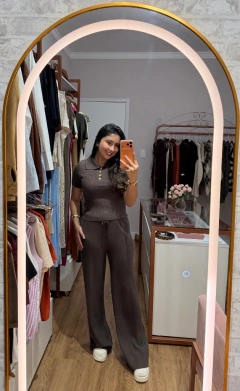 Conjunto tricô modal botões - loja online
