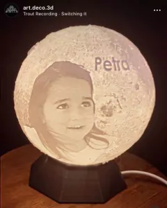 Lámpara Luna personalizada con foto y texto