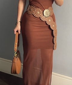 Cinto boho chic - marrom na internet