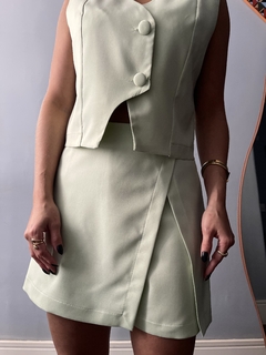 Conjunto Cropped Alfaiataria + Short Saia - Verde Menta na internet