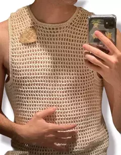 MUSCULOSA TEJIDA DE ALGODON PARA HOMBRE - tienda online