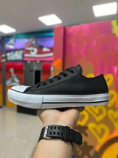 ALL STAR COURO PRETO