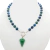 CP053-CD Collar azurita 10mm con dije ágata y plata 925