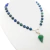 CP053-CD Collar azurita 10mm con dije ágata y plata 925 - comprar online