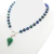 CP053-CD Collar azurita 10mm con dije ágata y plata 925 en internet