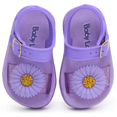 Sandália Menina Papete Infantil Feminina Original Baby Love Lilás - loja online
