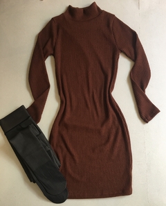 combo: vestido lanilla + panty efecto piel - comprar online