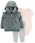 CONJUNTO 3 PEÇAS CARTER'S - CASACO FLEECE COM CAPUZ