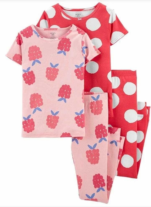 PIJAMA 4 PEÇAS CARTER'S - BERRY E POÁ ROSA