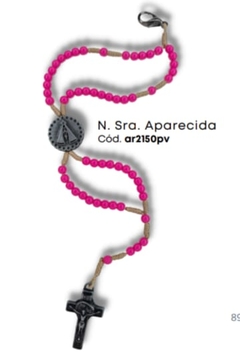 TREÇO PULSEIRA N.SRA.APARECIDA ABS ROSA AR2150 PV