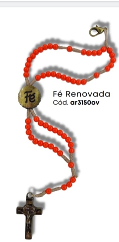 TERÇO PULSEIRA FÉ RENOVADA ABS LARANJA AR3150 0V