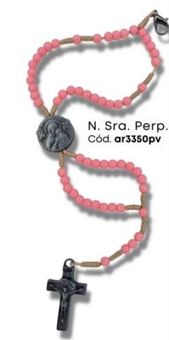 TERÇO PULSEIRA PERÉTUO SOCORRO ABS ROSE PV AR 3350 PV