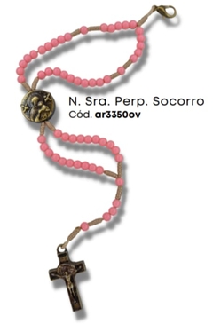 TERÇO PULSEIRA PERPÉTUO SOCORRO ABS ROSE AR3350 OV