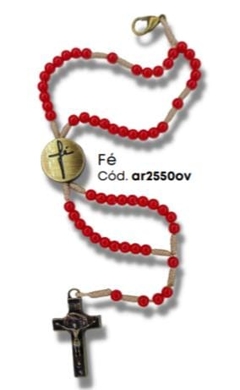 TERÇO PULSEIRA FÉ ABS VERMELHO AR2340 OV