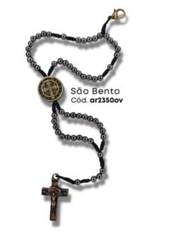 TERÇO PULSEIRA SÃO BENTO ABS GRAFITE AR2350 OV