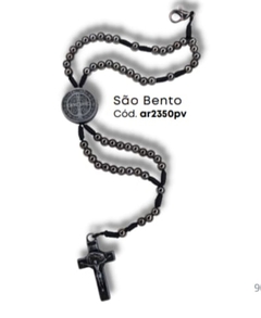 TERÇO PULSEIRA SÃO BENTO ABS GRAFITE AR2350 PV