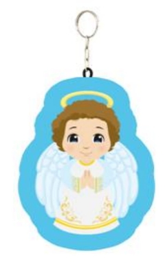 ALMOFADA CHAVEIRO ANJO MENINO AZUL CÓD. 4532