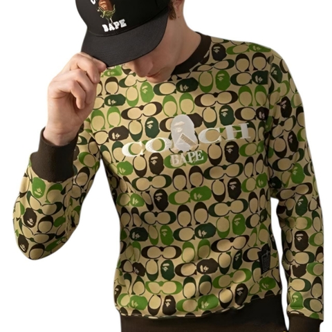 SUETER COACH X BAPE MANGA LARGA MONOGRAMA APE (IMPORTACION) - comprar en línea