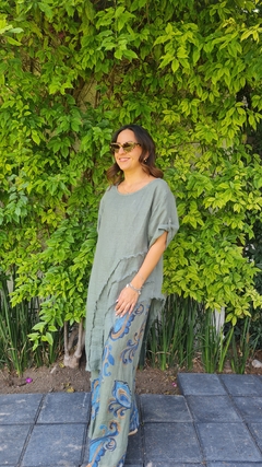 conjunto asimétrico lino boho verde oliva - Pau de Coco