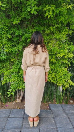 Set lino falda beige