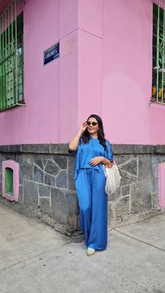 Set seda satinado azul - comprar en línea