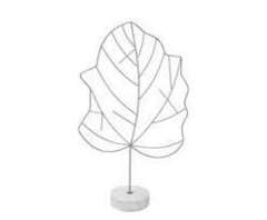 Folha decorativa G 49cm prata