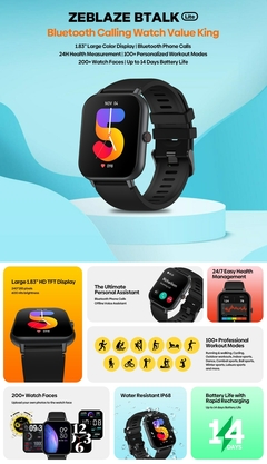 Zeblaze-Smartwatch Btalk Lite para homens, chamadas por voz, monitoramento de sa na internet