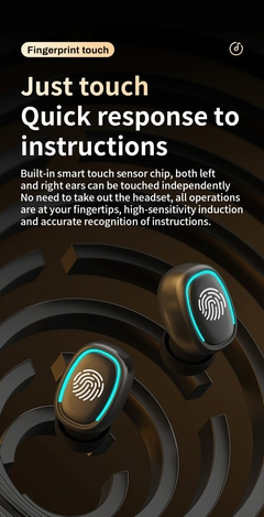 Imagem do Sem fio Bluetooth Headset Toque Luz Mini Alta Qualidade Tampões Anti Suor HD So