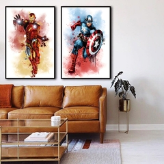 Marvel Filme Avengers Poster Aquarela Da Lona Homem De Ferro Homem Aranha Hulk I - Varejo Express