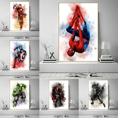 Marvel Filme Avengers Poster Aquarela Da Lona Homem De Ferro Homem Aranha Hulk I - loja online