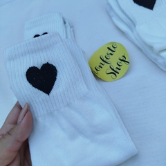 Medias 3/4 corazón negro - comprar online