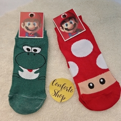 soquete premium yoshi y hongo mario bros