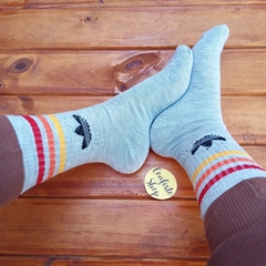 medias 3/4 adidas gris y naranja - comprar online