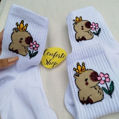 Medias 3/4 capibara flor - comprar online