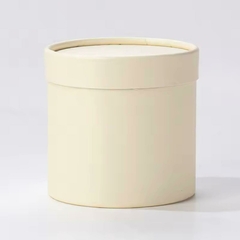 CAJA REDONDA DE CARTON crema
