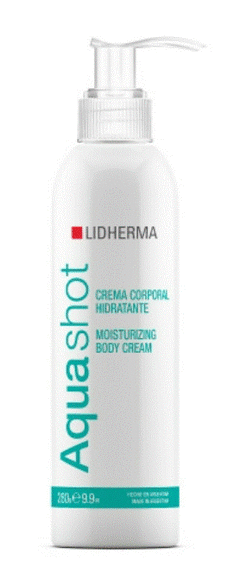AQUASHOT BODY CREAM “Crema Corporal hidratante”. LIDHERMA (Presentación: Frasco con bomba x 280 g.)
