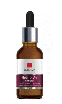 RETINOL "A+ EMULSION" LIDHERMA. FUNCION ANTIOXIDANTE-ACNE. EFECTO RENOVADOR. (PRESENTACIÓN: BOTELLA POR 30ML CON GOTERO Y ESTUCHE)