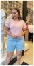Blusa Plus Size Lisa Manga Curta com Detalhes Vazados - Helena Plus