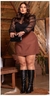 Blusa Lastex Punho e Gola Plus Size - comprar online