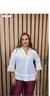 Camisa Plus Size Manga 3/4 com Detalhe Laise - Hellena Plus