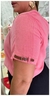 Blusa Plus Size Lisa com Pesponto e Cintinho de Couro nas Mangas - comprar online