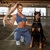 Conjunto de esportes ( Kliou ) p/ mulheres, top curto com colar halter e calças de cordão - Kiko Fitness Acessórios