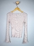 Blusa de Tricô Bege Detalhe em Pérolas TAM.P CÓD.44 - La Dorita Brechó