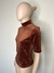 Blusa de Veludo Marrom La Chocolé Canelada