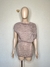 BLUSA ZARA BEGE TRICÔ MANGA ASSIMÉTRICA TAM.P - comprar online